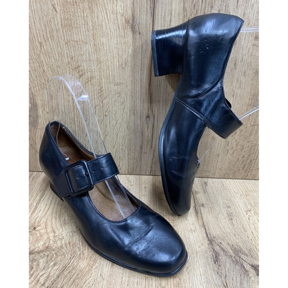 FootThrills by Clinic Women Tasha Block Heel Shoes Leather Strap 00734   Boho 5W